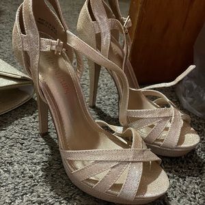 Gold sparkly heels